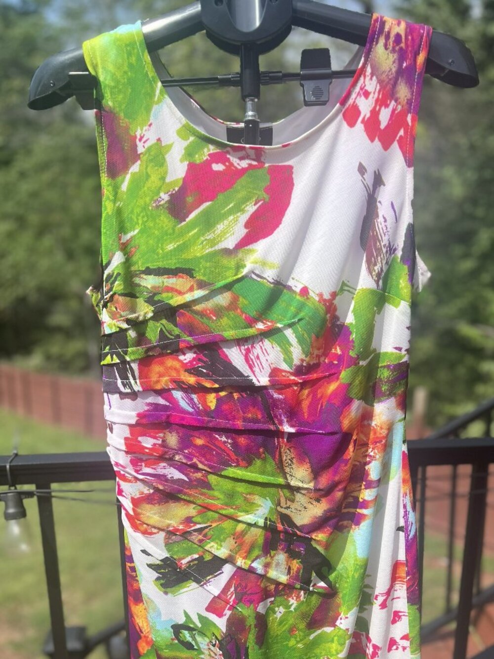 Libra Boutique Colorful Floral Ruched Dress